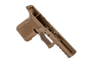 The Polymer 80 PFC9 FDE compact Glock 19 serialized frame is compatible with aftermarket and oem parts
